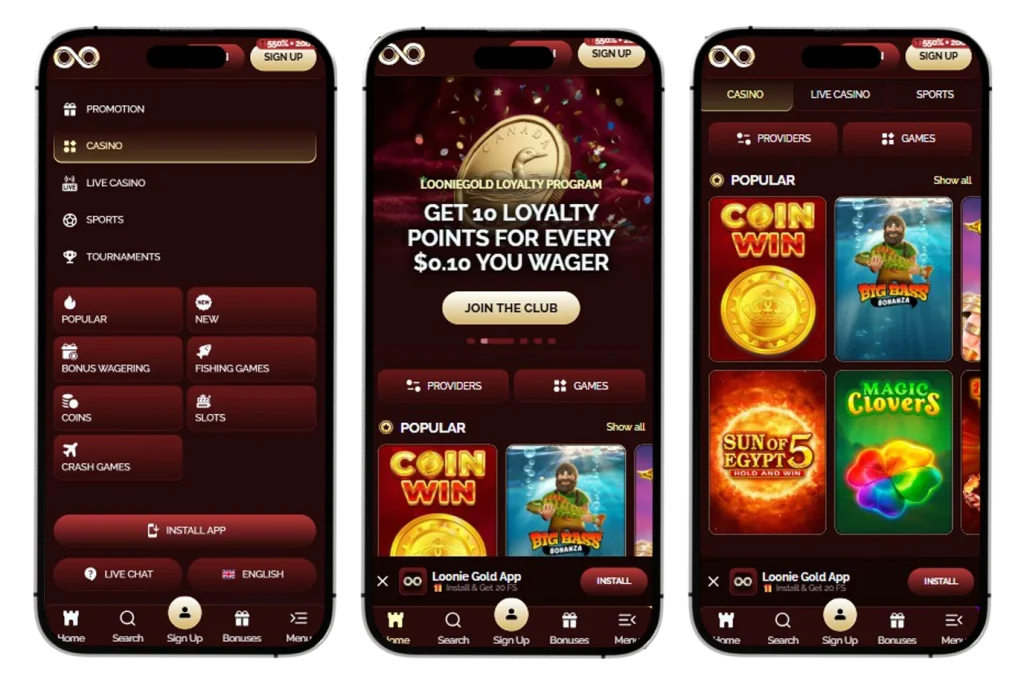 Loonie Gold Casino app
