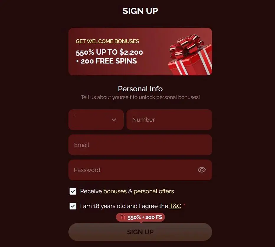Loonie Gold Casino registr
